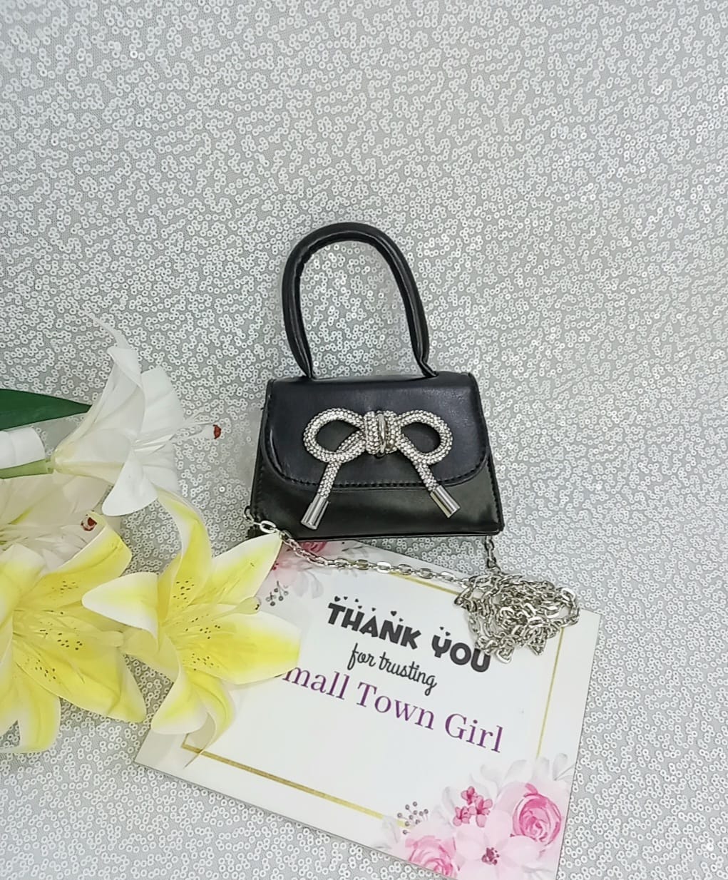 Stoned Bowknot Mini Bag (B112)