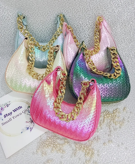 Multicolor Effect Half-Moon Bag (B107)