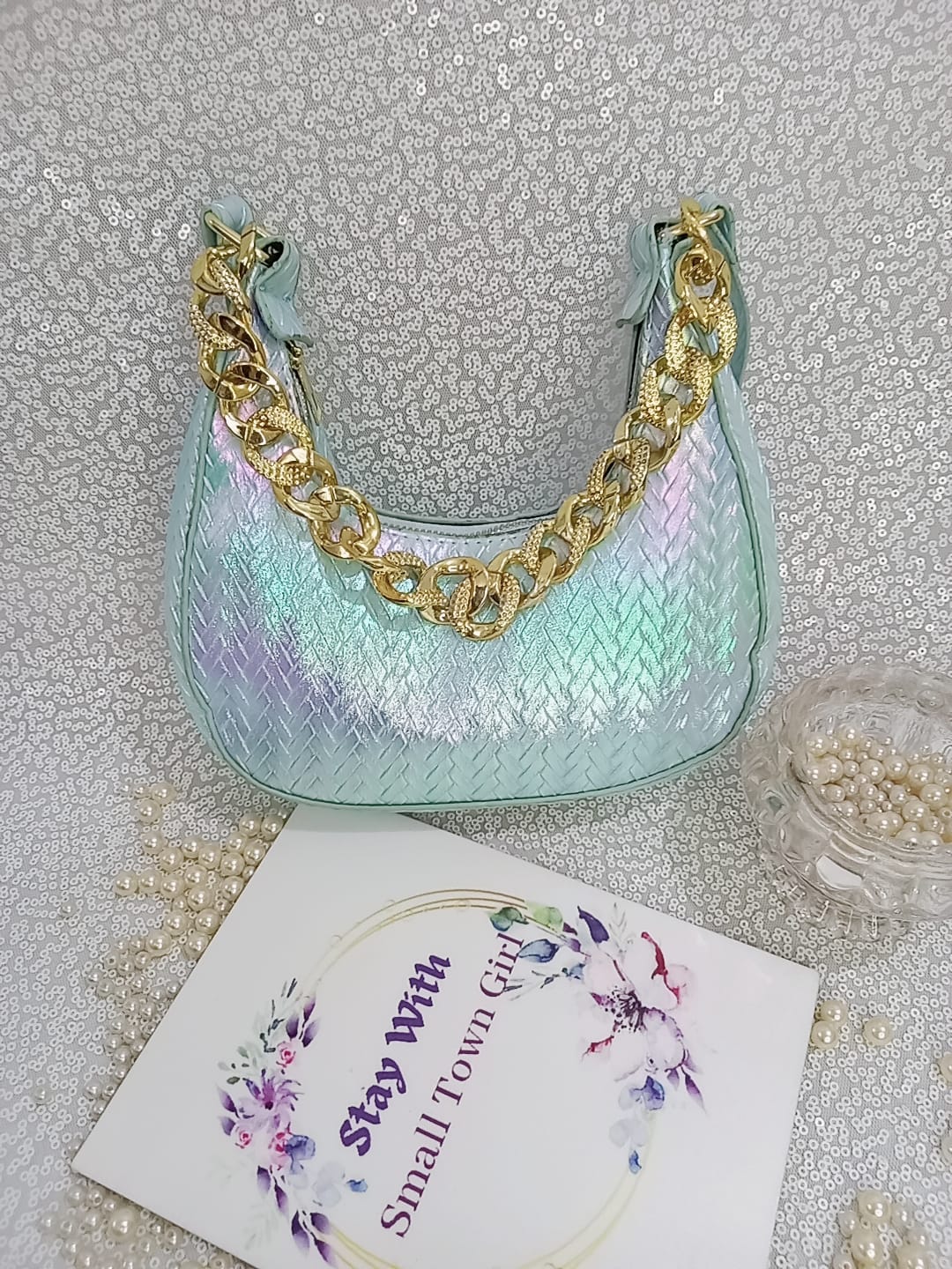 Multicolor Effect Half-Moon Bag (B107)