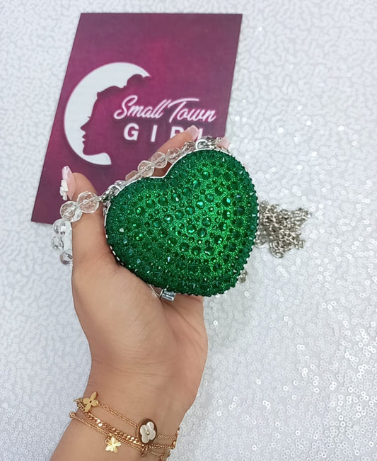 Mini Stoned Heart Bag (B141)