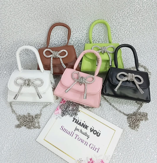 Stoned Bowknot Mini Bag (B112)