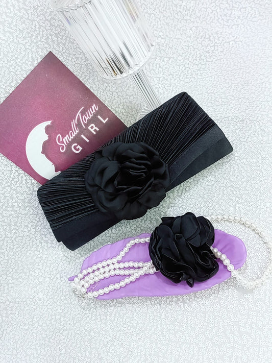 Satin Rose Clutch (B142)